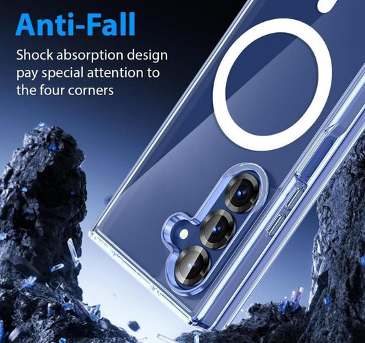 Samsung Z Fold 7 MagSafe-Compatible Clear Protective Case – Shockproof, Magnetic & Wireless Charging Ready