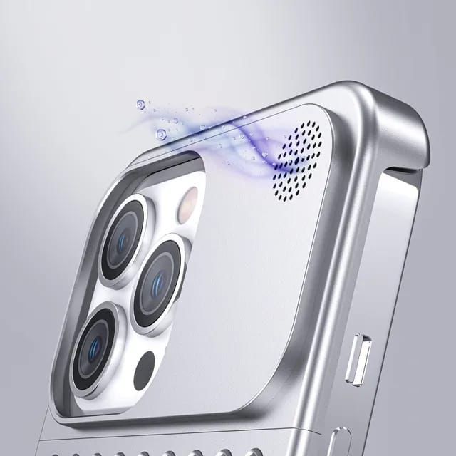 Premium Aluminium Alloy Metal Perfume Case – Frameless Side Design for iPhone 15 Pro / 15 Pro Max & Samsung S24 Ultra