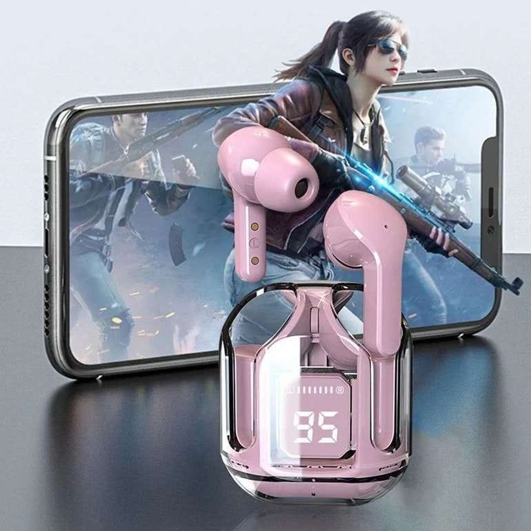 TRUE Ultrapod Pro TWS Transparent Bluetooth 5.3 Earbuds with LED Display, ENC Noise Reduction & 30H Battery Life