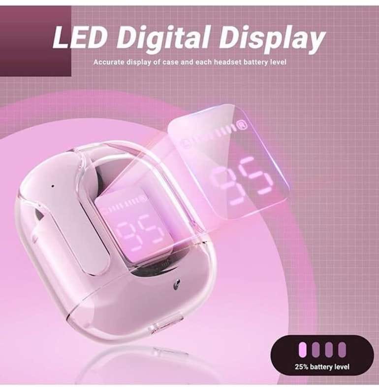 TRUE Ultrapod Pro TWS Transparent Bluetooth 5.3 Earbuds with LED Display, ENC Noise Reduction & 30H Battery Life