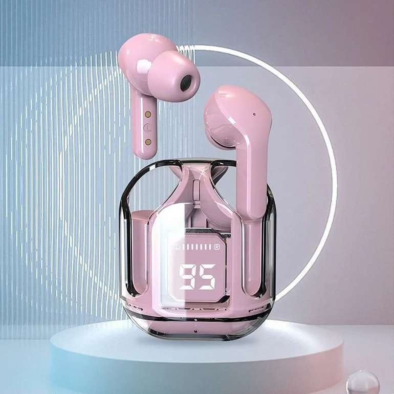TRUE Ultrapod Pro TWS Transparent Bluetooth 5.3 Earbuds with LED Display, ENC Noise Reduction & 30H Battery Life
