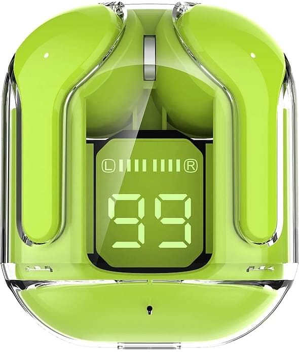 TRUE Ultrapod Pro TWS Transparent Bluetooth 5.3 Earbuds with LED Display, ENC Noise Reduction & 30H Battery Life