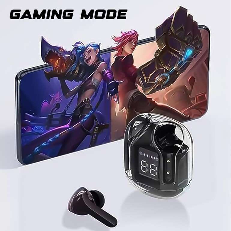 TRUE Ultrapod Pro TWS Transparent Bluetooth 5.3 Earbuds with LED Display, ENC Noise Reduction & 30H Battery Life