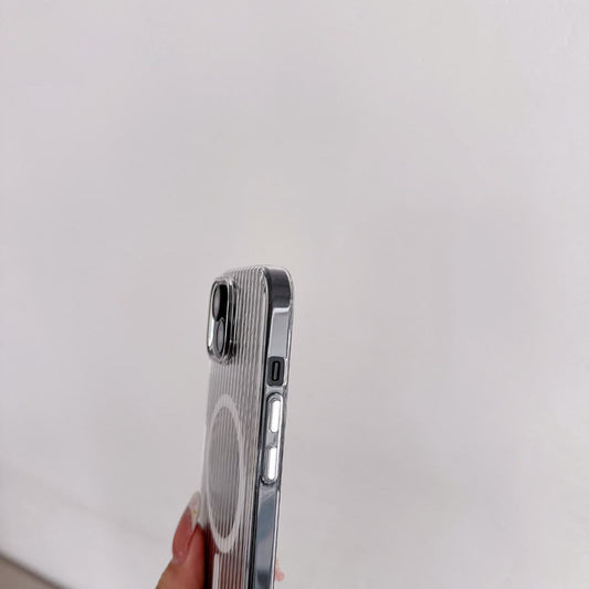 MUGWUMP™ Premium Crystal Clear Wavy Line Case with MagSafe – For Apple & Samsung