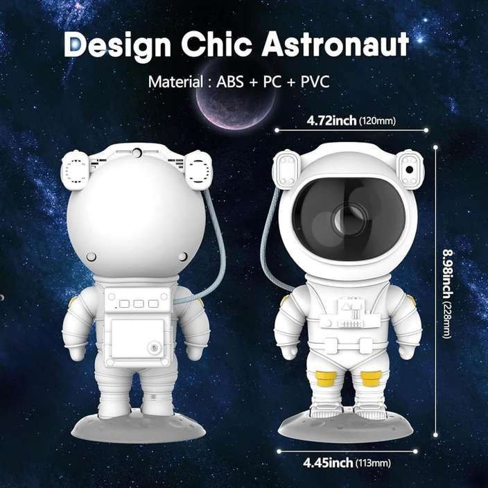Astronaut Starry Sky Galaxy Projector Lamp with Remote Control – 360° Rotating Nebula Night Light