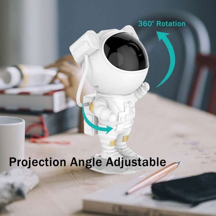 Astronaut Starry Sky Galaxy Projector Lamp with Remote Control – 360° Rotating Nebula Night Light