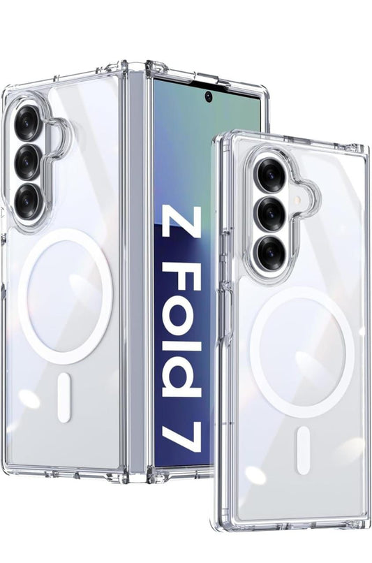 Samsung Z Fold 7 MagSafe-Compatible Clear Protective Case – Shockproof, Magnetic & Wireless Charging Ready