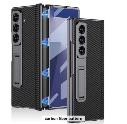 GKK Original Leather Armour Case – Magnetic Hinge & Tempered Front Glass for Samsung Fold 7 / Fold 6