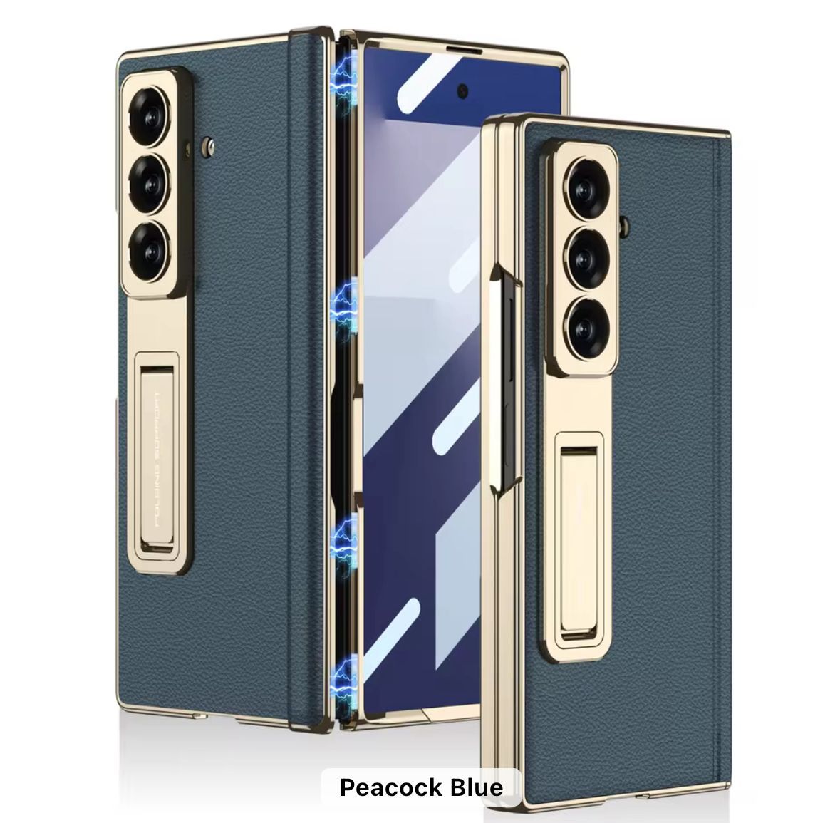 GKK Original Leather Armour Case – Magnetic Hinge & Tempered Front Glass for Samsung Fold 7 / Fold 6