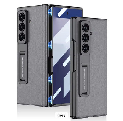 GKK Original Leather Armour Case – Magnetic Hinge & Tempered Front Glass for Samsung Fold 7 / Fold 6