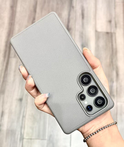 HENKS Hazel Vegan Leather Case – Premium Metal Camera Bezel & Textured Finish