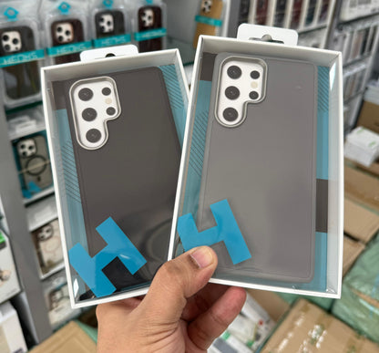 HENKS Hazel Vegan Leather Case – Premium Metal Camera Bezel & Textured Finish