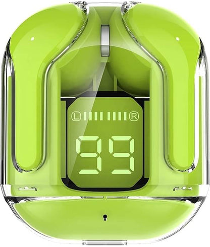 TRUE Ultrapod Pro TWS Transparent Bluetooth 5.3 Earbuds with LED Display, ENC Noise Reduction & 30H Battery Life