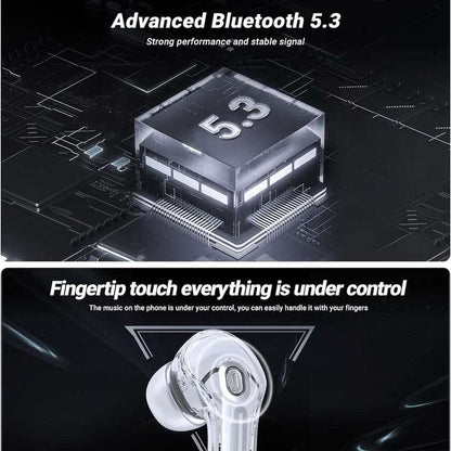 TRUE Ultrapod Pro TWS Transparent Bluetooth 5.3 Earbuds with LED Display, ENC Noise Reduction & 30H Battery Life