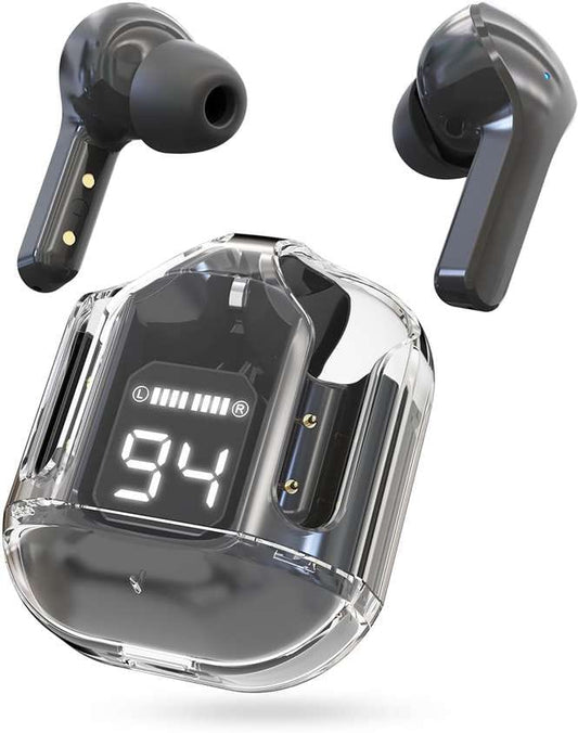 Premium TWS Earbuds | Dual Mic ENC | Wireless 5.3 | HD Display Transparent Case