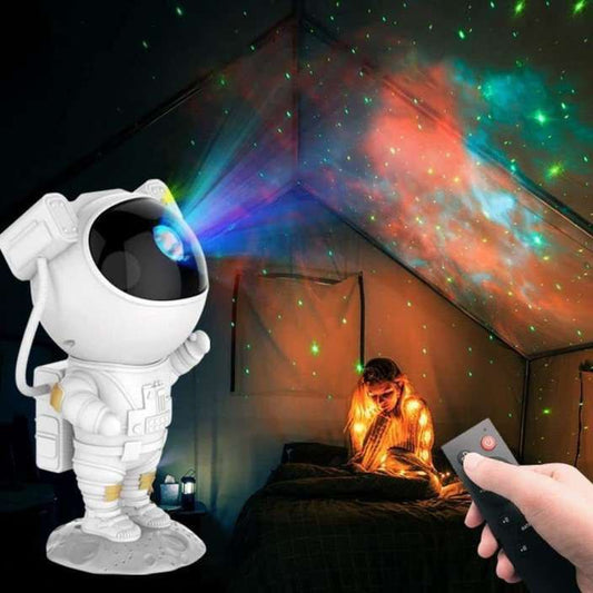 Astronaut Starry Sky Galaxy Projector Lamp with Remote Control – 360° Rotating Nebula Night Light