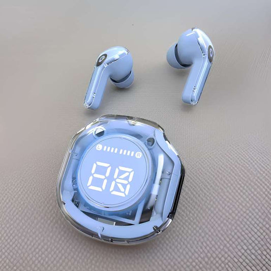 TRUE Ultrapod Pro TWS Transparent Bluetooth 5.3 Earbuds with LED Display, ENC Noise Reduction & 30H Battery Life
